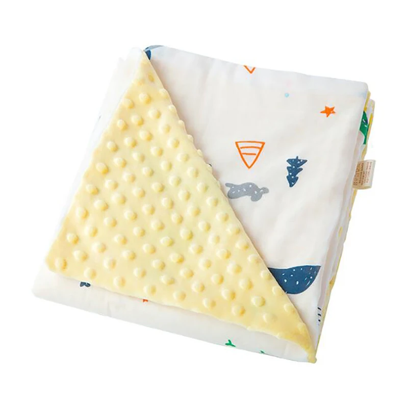 Newborn Baby Blanket for Stroller Baby Swaddle Blanket Velvet Lining Bath Towe Warm Portable Sleeping Quilt BMT075