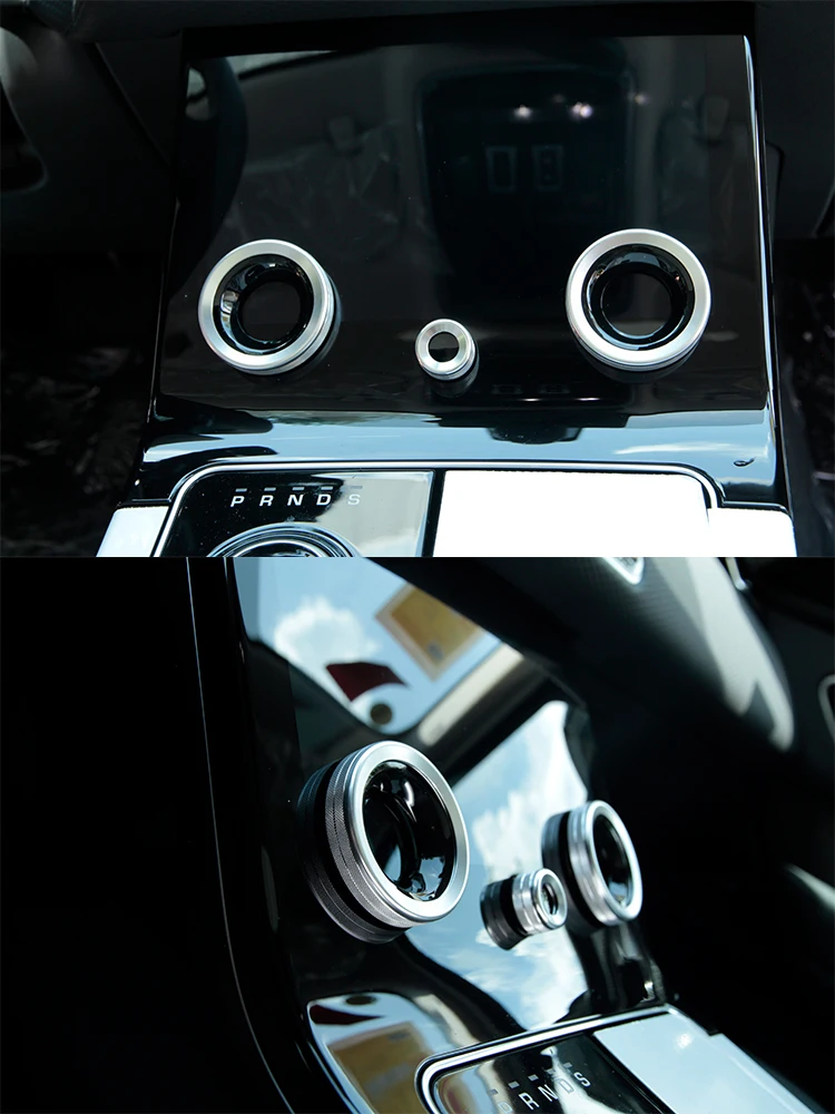 Für Range Rover Velar 2017-2023 Für RR Evoque 2019-2022 Aluminium legierung Auto Zentrale Klimaanlage Volumen knöpfe ring Trim – Detail 7