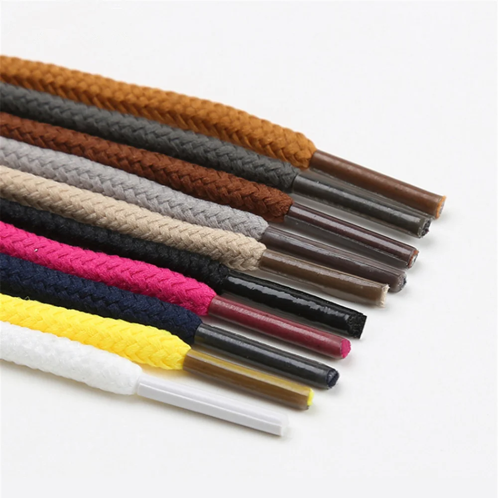 1Pair 80-160cm Solid Color Round Shoelaces for Sneakers Shoes Martin Boots Laces 