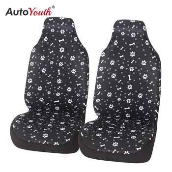 

Puppy footprint pattern Car Seat Covers 2 pcs Front Seat Protecor Cover Fits Most Cars, Sedan, SUV or Van Air Bag Compatible