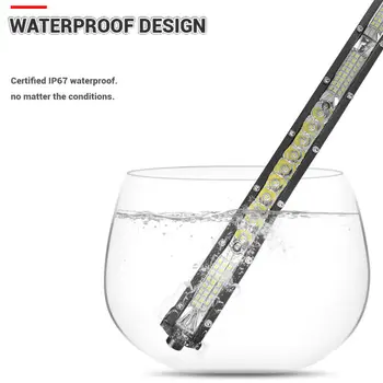 

20 Inch White Ultra-Thin LED Light Bar Lamp Flood Beam Waterproof For DC 12V 24V