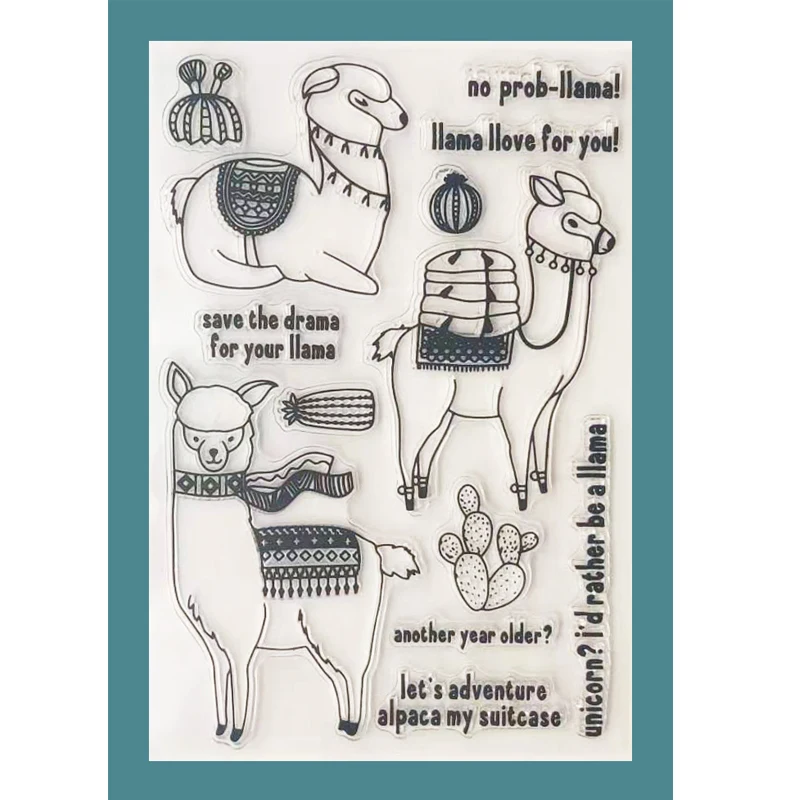 

ZATWBS Cute alpaca Clear Stamps For DIY Scrapbooking/Card Making/Album Decorative Rubber Stamp Crafts
