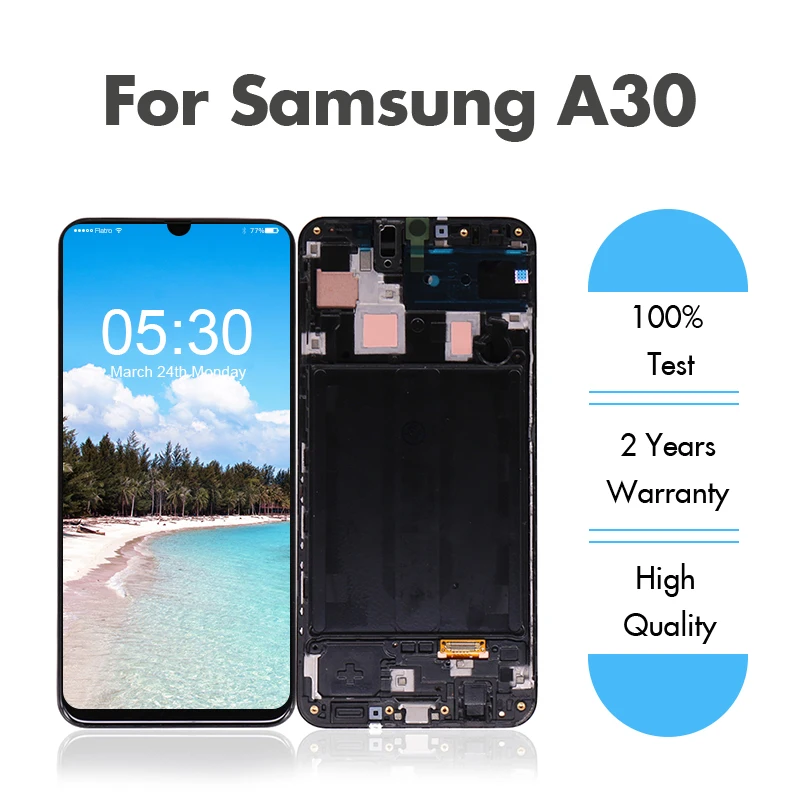 10 шт./лот для samsung для Galaxy A30 A305F A305A дисплей+ рамка сенсорный экран дигитайзер для samsung A30 lcd DHL EMS