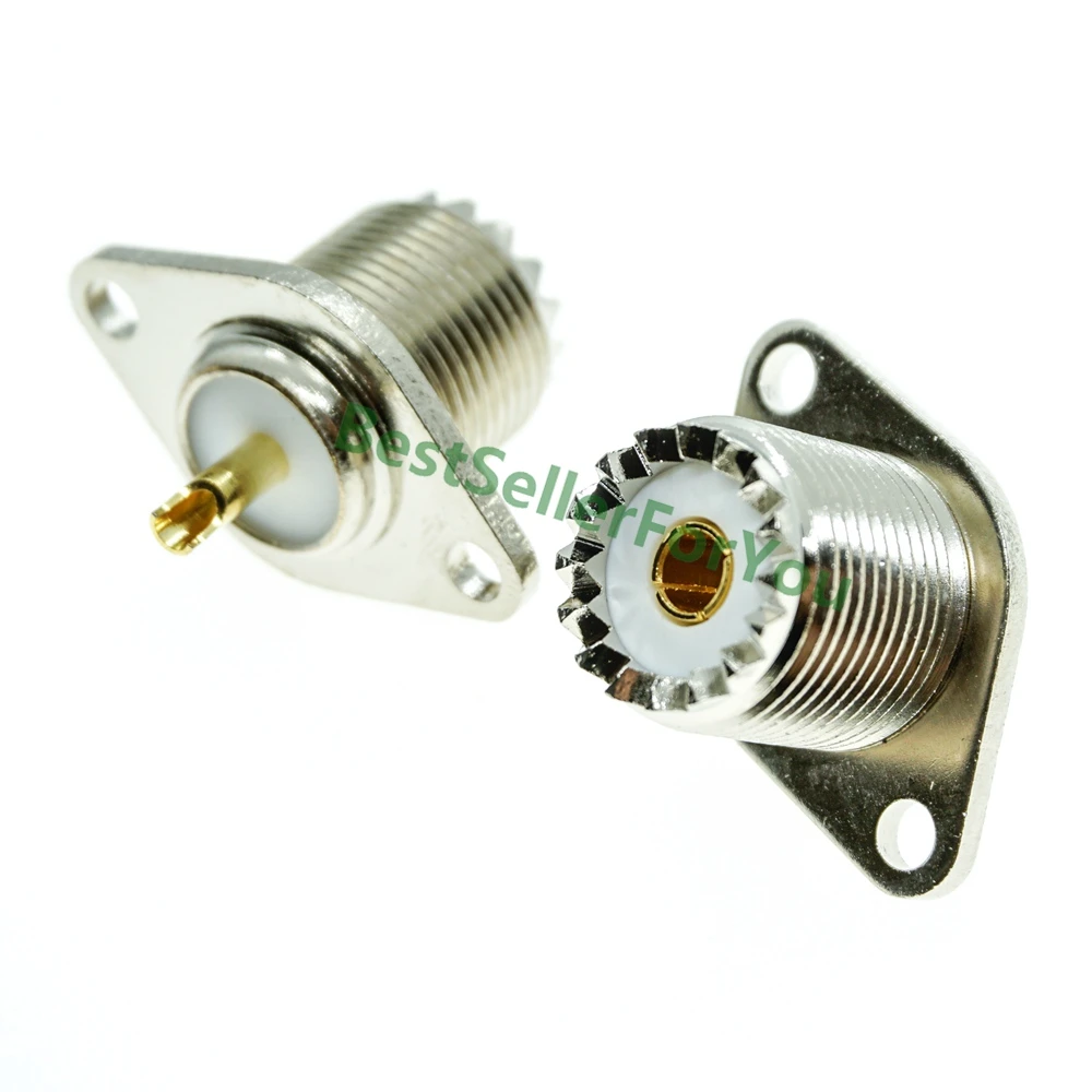 Uhf So239 Female So239 2 Hole Panel Mount Flange Solder Cup Connector