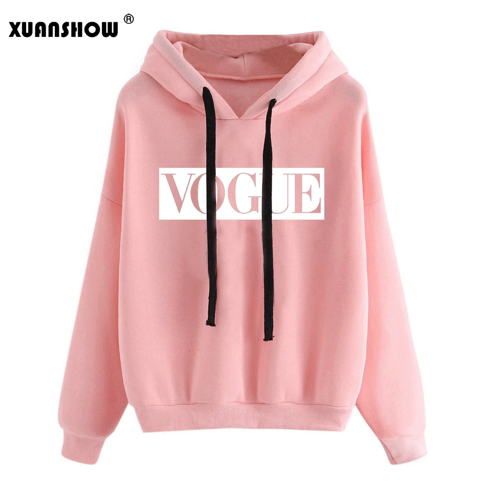 XUANSHOW Для женщин толстовки осень-зима с длинным рукавом Перемычка Hoody пуловер Блуза Топ Bluzy; искусственная кожа; Прямая(дропшиппинг); Damskie Sudadera Mujer