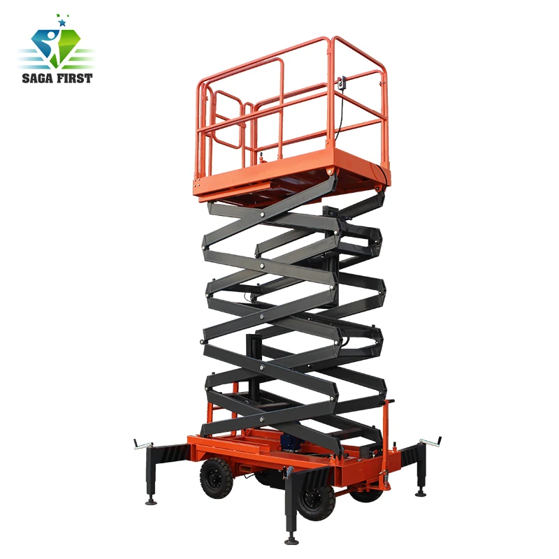 8m 300kg electric moving aerial work platform scissor lift table