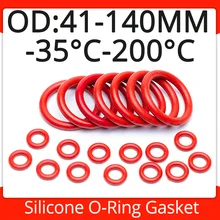 

Red VMQ Silicone O Ring Seal Gasket Oring Washer OD 41 ~ 140mm Food Grade Sealing O-Ring Vmq Assortment Hvac Tools