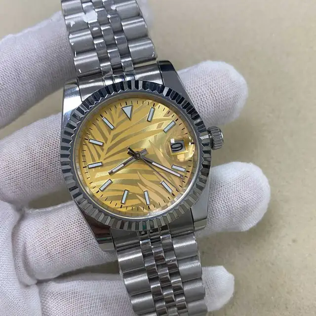 2021 New Men's Watches Automatic Mechanical Sapphire Business Men Stainless Steel Waterproof Watches reloj hombre montre de luxe Yellow