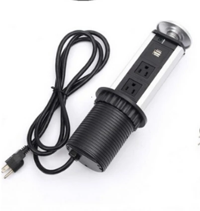 Штепсельная Вилка EU/US/UK 16A PULL POP UP 3 розетка питания 2 порта usb для зарядки кухонные настольные розетки выдвижные столешницы - Тип: US