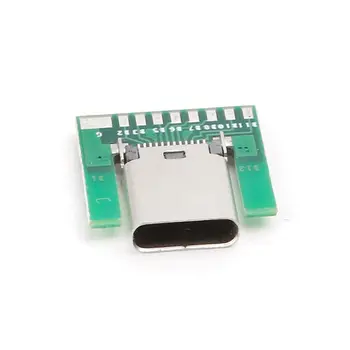 

USB 3.1 Type C Female Socket Connector Plug SMT Type With PC Board DIY 24pin