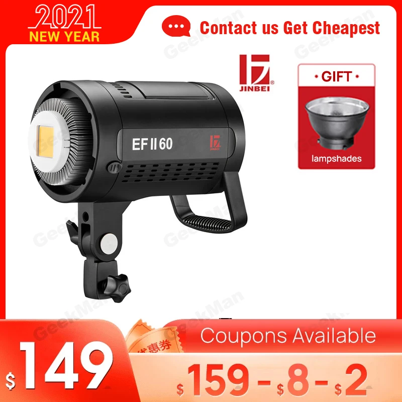 Jinbei-Efii-60 de luz Led EFII-100, 60W, 100W Portátil Reflector)