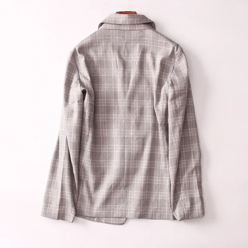 

Retro Pattern-Style ~ Bead Necklace Decoration Autumn Mid-length Simple Versatile One-Button Long Sleeve Small Suit Coat Women's