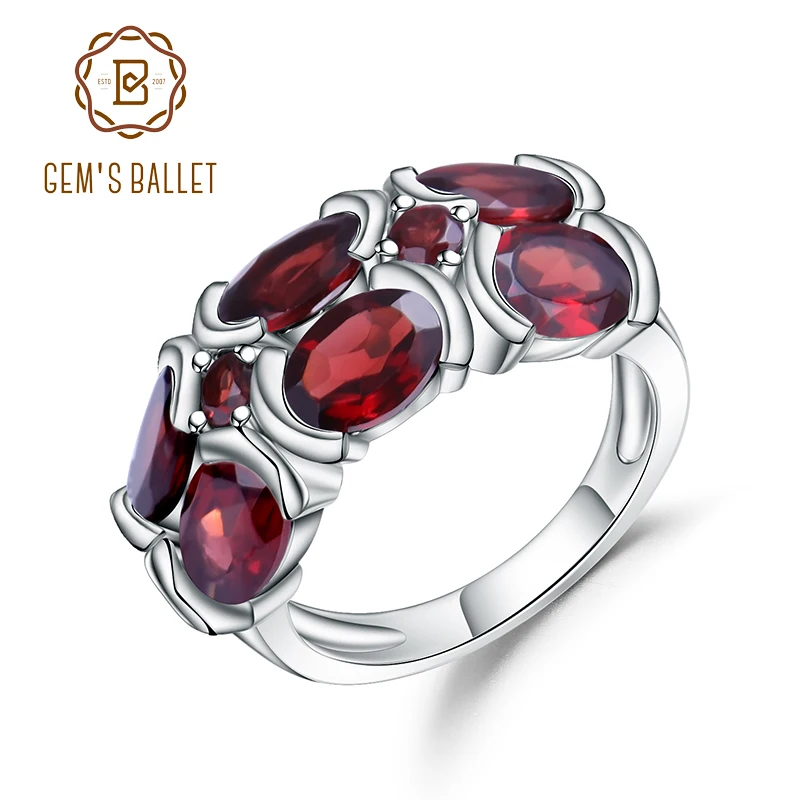 Ювелирный балет, уникальный дизайн, 6.13Ct, натуральный гранатовый камень, кольцо, 925 пробы, серебро, Мона Лиза, кольцо для женщин, свадебная бижутерия