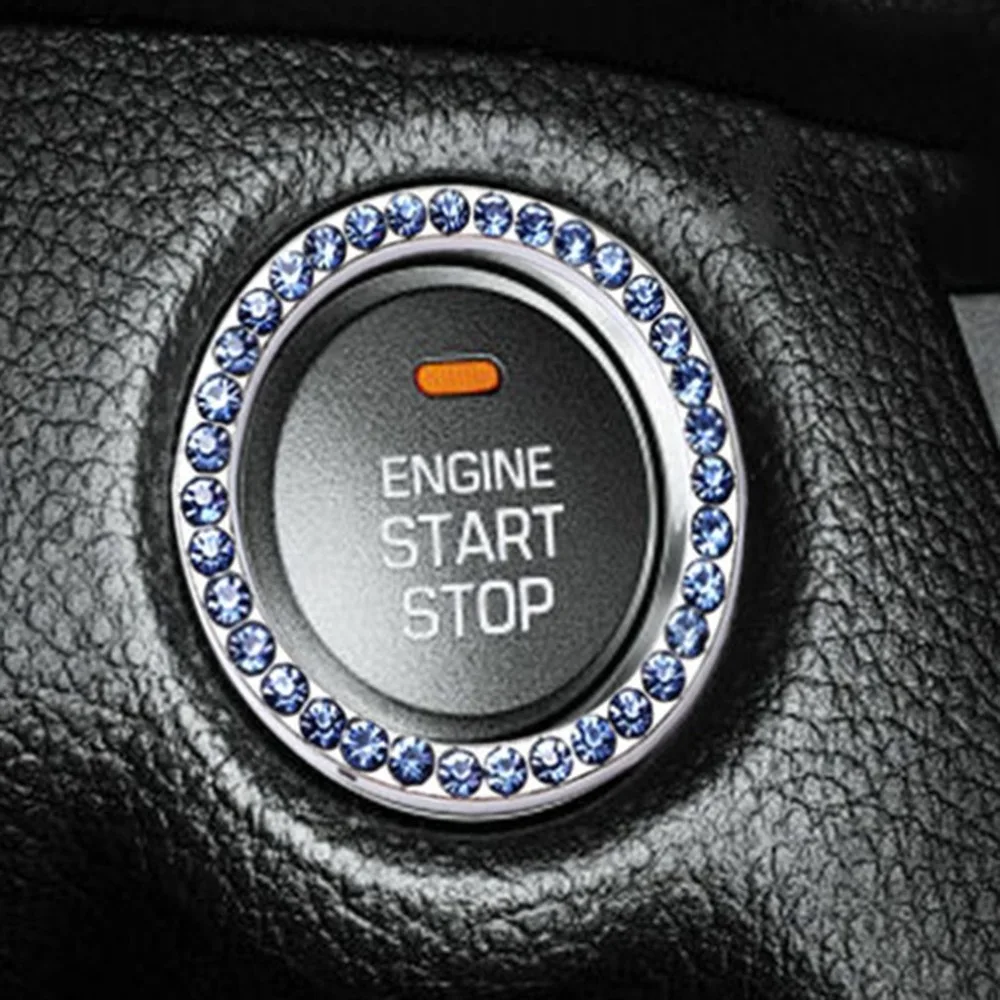 

Exquisite Car One Button Start Button Imitation Diamonds Ring