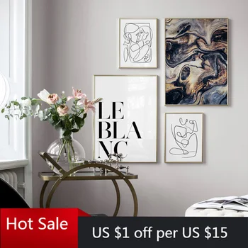 

Nordic Abstract Fluid Art Line Figure Quotes Prints Art Canvas Painting Wall Decor Pictures For Posters Aesthetic Room Decorativ