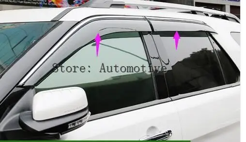 Прозрачный оконный козырек 4 шт. солнцезащитный от дождя для Ford Explore 2011 2012 2013