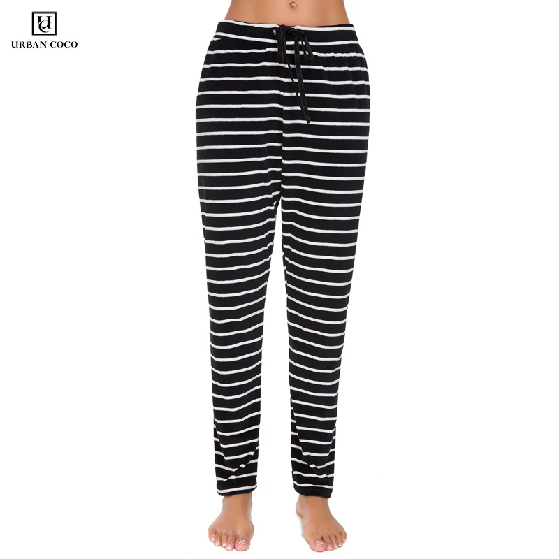 Urban CoCo Женские полосатые бархатный шнурок Lounge Pants