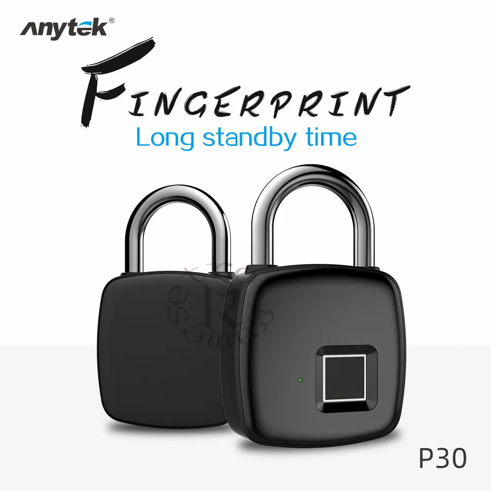 Anytek P30 отпечатков пальцев замок Противоугонный интеллектуальный замок без ключа для багажа чемодан рюкзак электронный замок IP54 Водонепроницаемый