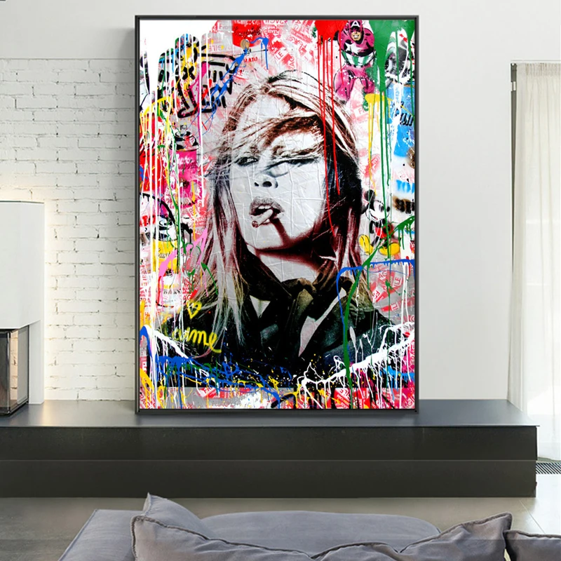 Настенная картина Brigitte Bardot Street Pop Art на холсте плакаты и принты Quadros для гостиной