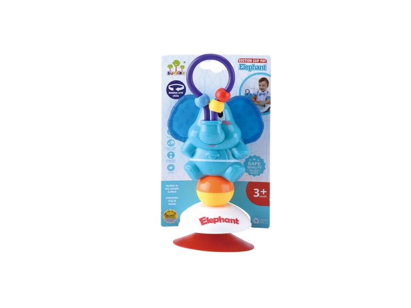 

Baby Trolley Toy Children Infant Cartoon Elephant Rattle Toy Dining Chair Sucker Toy Feeding Useful Product