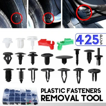 

425pcs Set Rivet Fasteners Auto Car Body Plastic Push Pin Trim Clip Kit