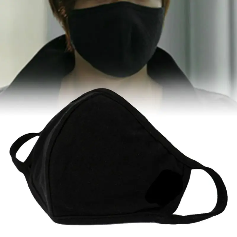 Face Mask 3pcs Fashion Anti-dust Breathable Protective Unisex Black Dust Cotton Mouth Mask Washable Reusable