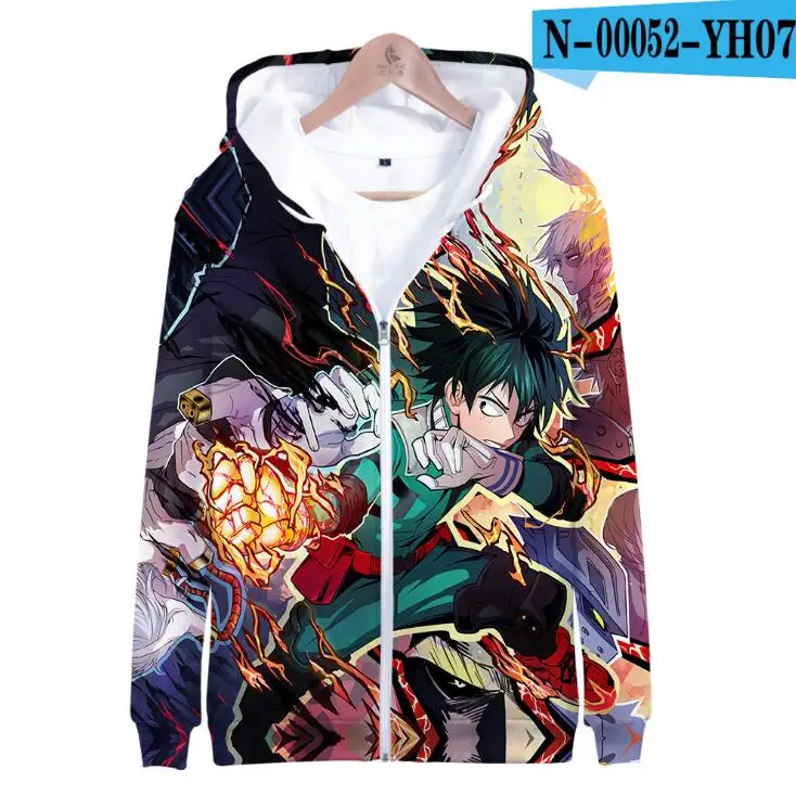 My Hero Academia Zipper Jacket Boku No Hero Academia 3D Hoodie Anime Cosplay Costume School Uniforms Mens Hoodies Sweatshirts - Цвет: 021