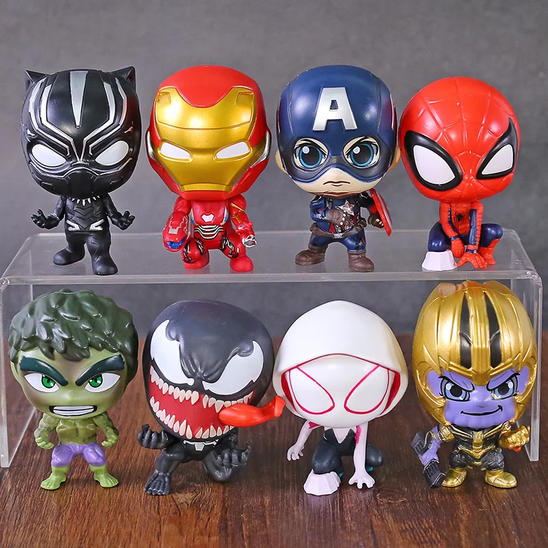 Marvel Человек-паук Гвен Стейси Venom танос "Халк", "Капитан Америка Железный человек черный пантера пластиковая фигурка героя модель игрушки 6