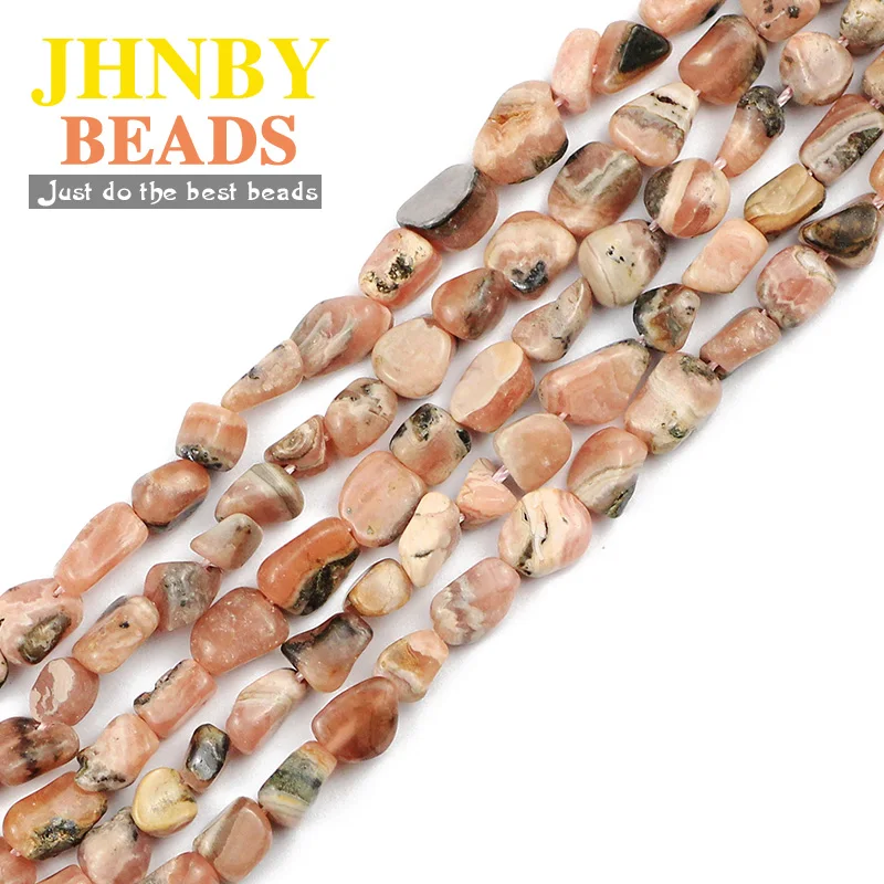 JHNBY Argentina Родонит натуральный камень неправильный гравий 4~ 8 мм Распорки бусины для ювелирные изделия, изготовление браслетов DIY аксессуары