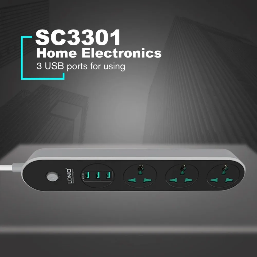 Многофункциональный 1,6 м ЕС/США/Великобритания Разъем питания Srip с 3 usb-портами удлинитель быстрое зарядное гнездо питания Домашняя электроника