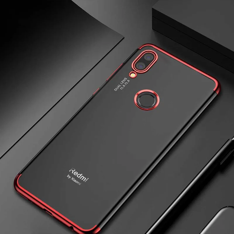 Чехол для телефона Xiaomi Redmi Note 8 Pro, защитный чехол класса люкс, силиконовая прозрачная задняя крышка для Xiaomi Redmi Note 8 Note8 Note 7 Pro, чехол - Цвет: Красный