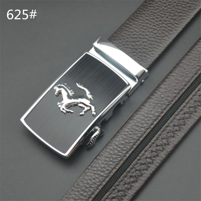 Nuleez real leather belt men to hide money in black and coffee automatically lock head belt strap fashion new gift for boyfriend - Цвет: 625coffee