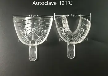 

Dental Clear Impression Trays Large 1# 2# 121℃ Upper Lower Tray Orthodontic Adult Full Denture 1Pair=Upper+Lower