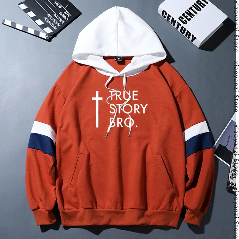 Новые кристианские крутые мужские толстовки с надписью TRUE STORY BRO повседневные