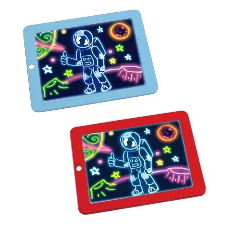

LED Artboard Manual Graffiti Student Write Glowing Drawing Board Child Blue/Red Interesting Cartoon Magic Drawing Board Art