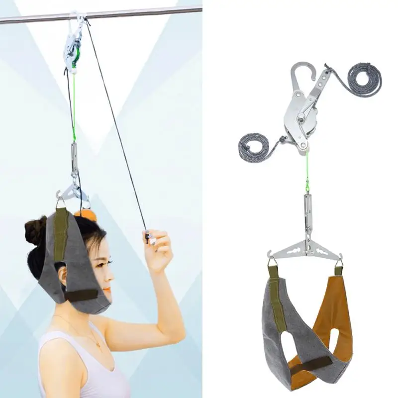 

Gear Adjustable Neck Stretch Correction Spine Over Door Portable Pain Relief Hanging Office Cervical Traction Kit Health Care
