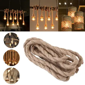 

Retro Hemp Rope Wire Fabric Electrical Cord Bulb Lighting Accessories DIY 2.5M