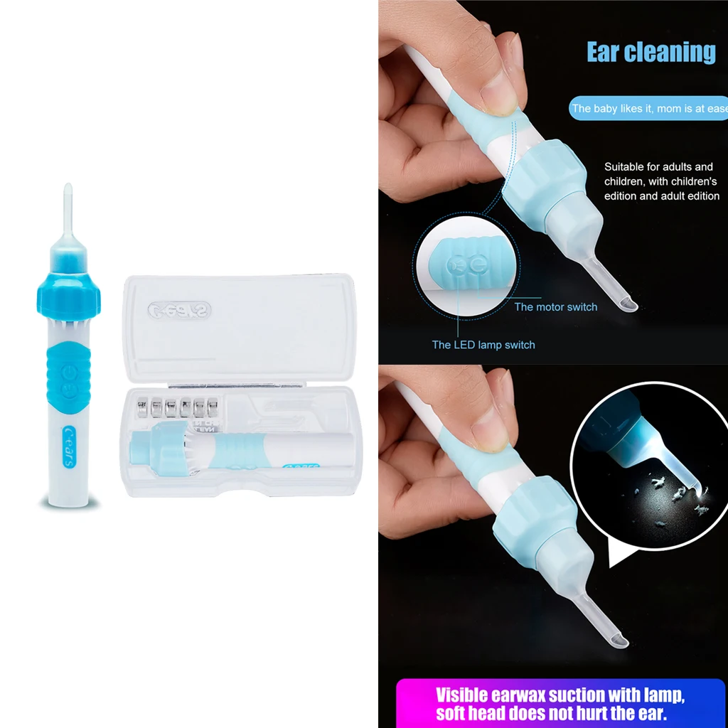 Kids Electric Ear Wax Removers Suction Earwax Tool Earpick Painless Cordless