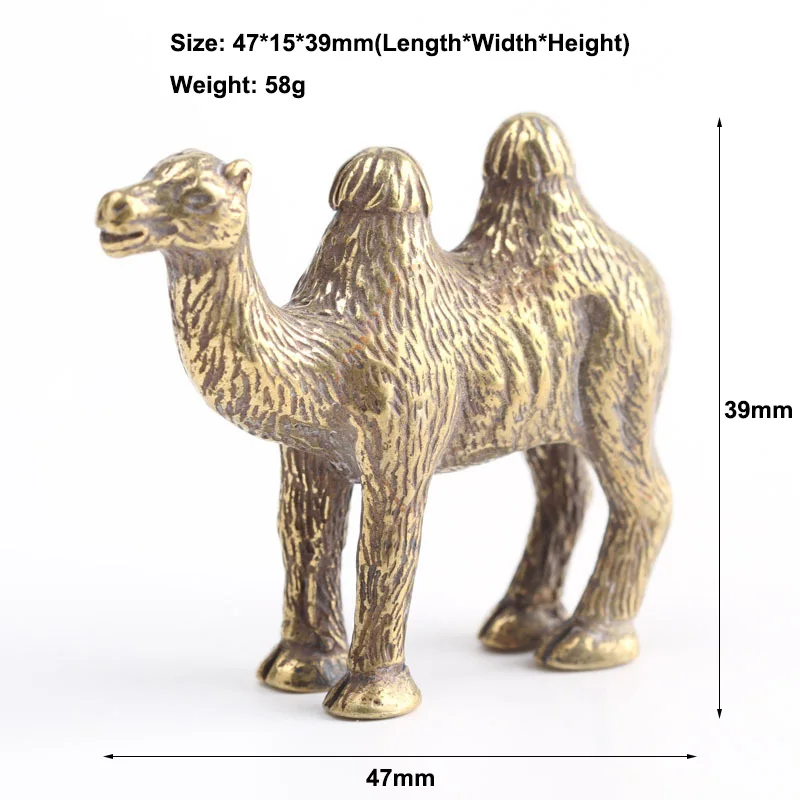 Миниатюрная статуя ручной работы из чистой латуни в стиле ретро виде верблюда