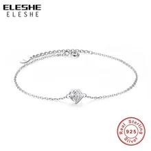 ELESHE, романтичный, полый, круглый вырез, прозрачный, кубический цирконий, браслет, 925 пробы, серебряный браслет для женщин, модное ювелирное изделие, подарок