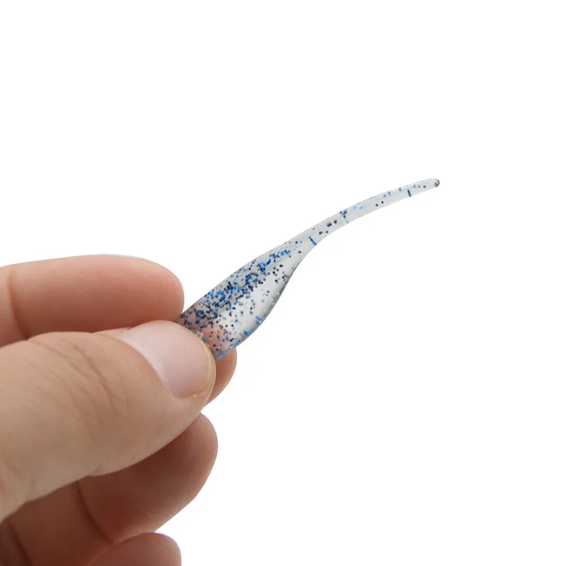 Unten Angeln Köder Weichen Köder 5 cm/0,9g Doppel Farbe Nadel Schwanz Wurm Künstliche Köder Wurzel Fishtank Lot 20 Stück Verkauf – Detail 8