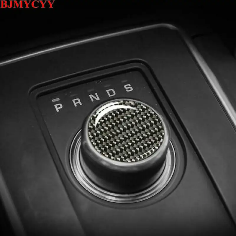 

BJMYCYY Carbon Fiber Gear Shift Head Trim Stickers For Land Rover Discovery Sport 2015-2018 Car Accessories