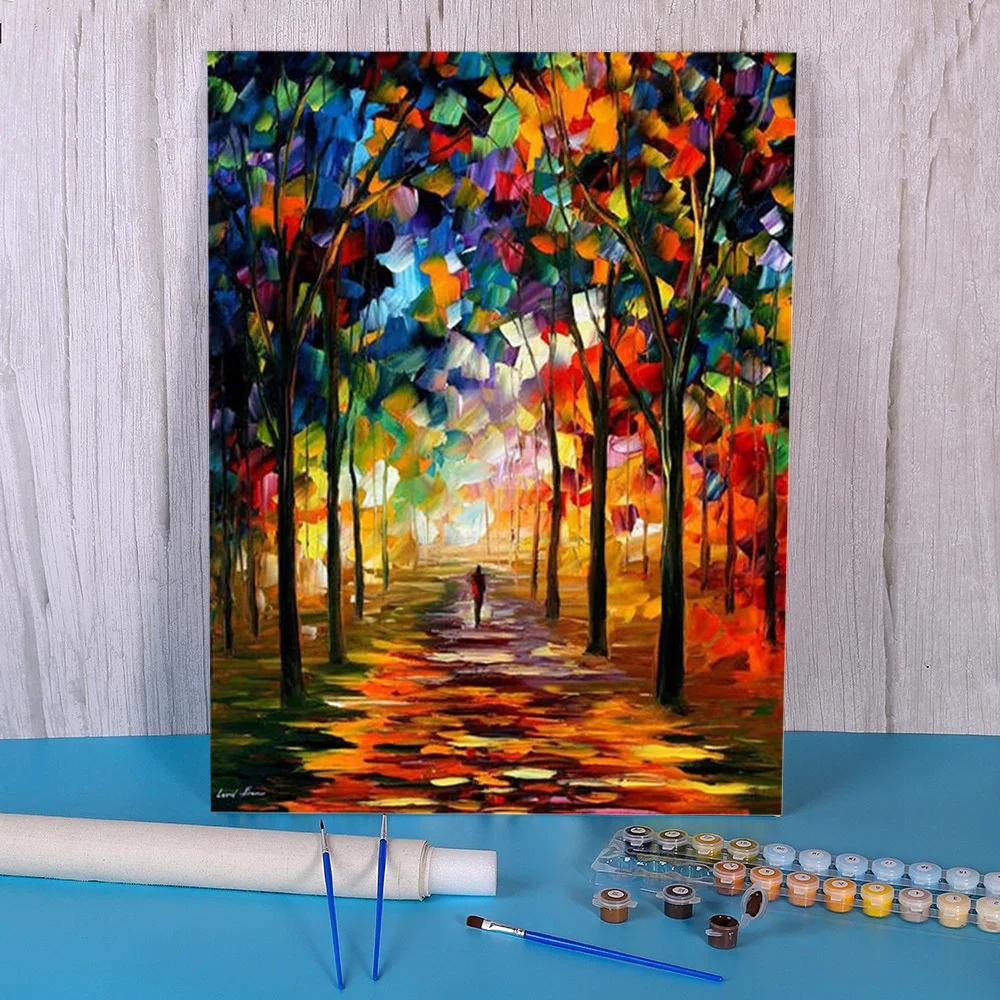 Est Path Coloring By Numbers Painting Package Acrylic Paints 50*70 Oil