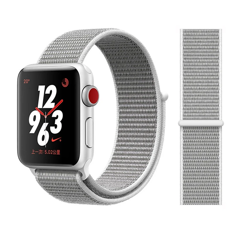 Нейлоновый ремешок для apple watch группа 4/5 44 мм/40 мм, correa apple watch 3 42 мм/38 мм iwatch серии 5/4/3/2 разноцветный коннектор ремешок для часов - Цвет ремешка: Pearl