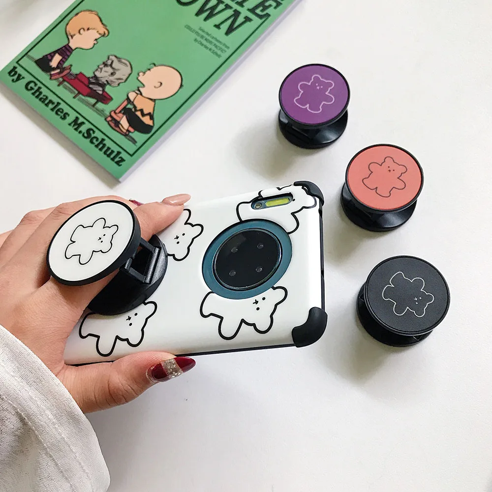 Чехол-держатель Cattern с милым медведем для iPhone 11 Pro Max, прозрачный мягкий силиконовый чехол для iPhone X, XR, XS, MAX, 7, 8 Plus, чехол для телефона