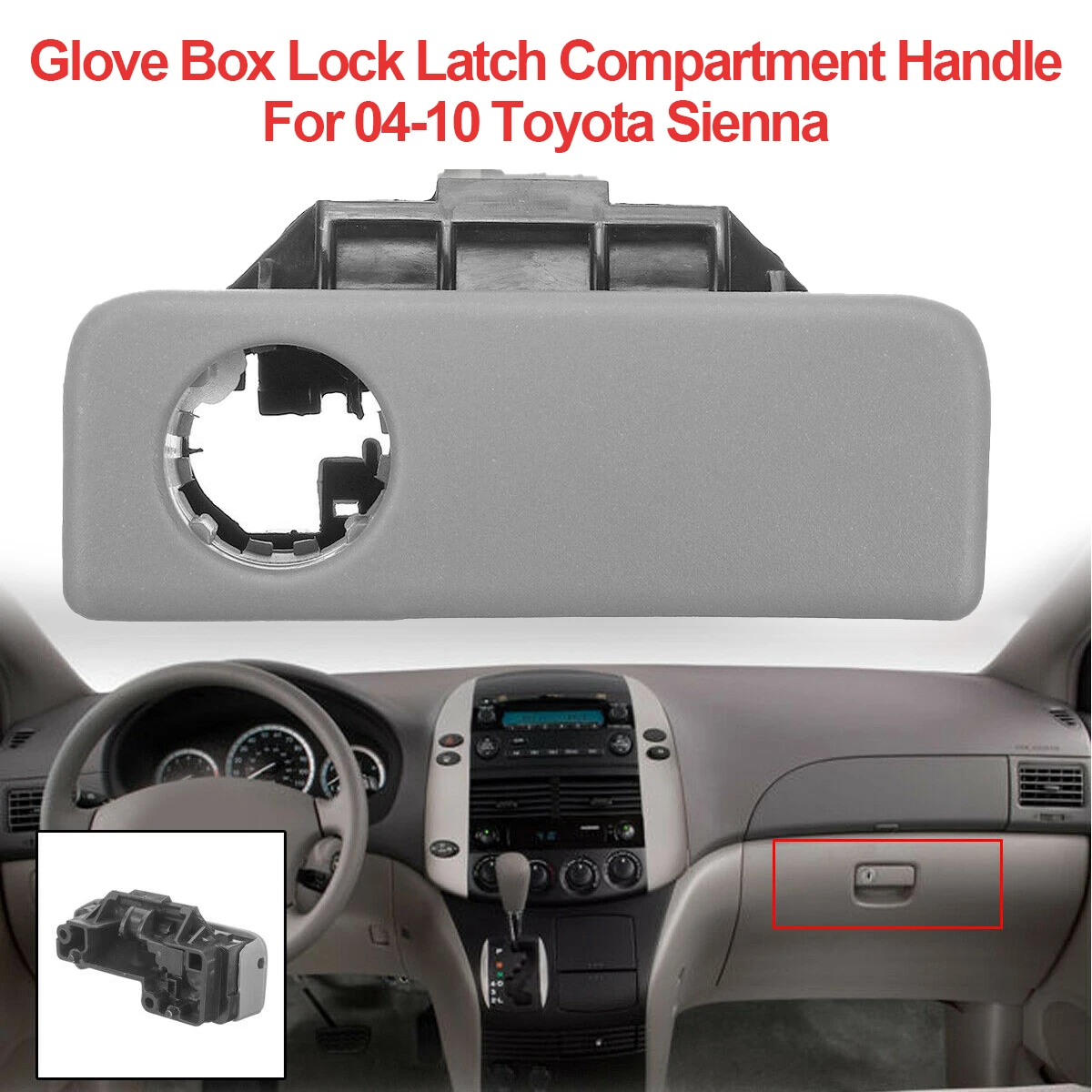 

Door Lock Handle Glove Box Glove Box Lock Latch Compartment Handle Stone For Toyota Sienna 2004 2005 2006 2007 2008 2009 2010