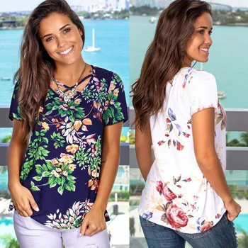 

Free Shipping New Women Short Sleeve Wear Ladies Loose Printed T-shirt Women Top Exploded 2019 Summer