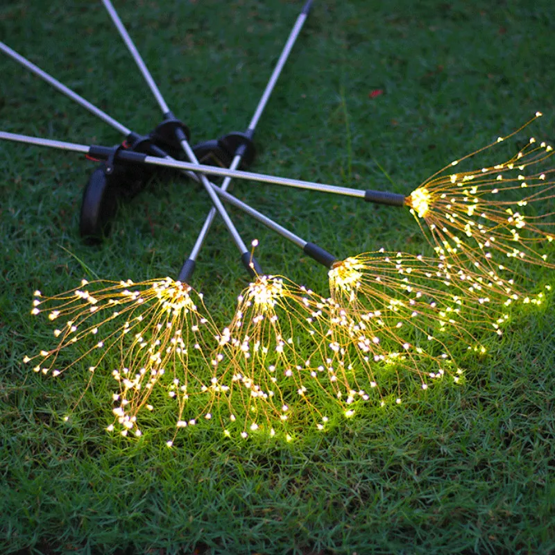 2PC-Solar-Light-Outdoors-90-120-150Leds-Fireworks-Shape-Fairy-Light-Inserted-Lawn-Solar-Power-Lamp
