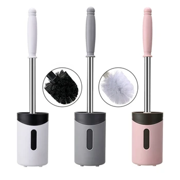 

Household Toilet Brush Long Handle Concise Durable Wall-mounted Easy To Install Bathroom Supply