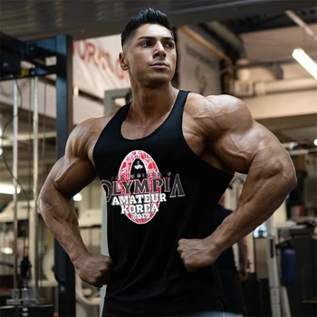 

Men stripe Cotton Gyms Tank Tops Men Sleeveless Tanktops fashion Bodybuilding Clothing Undershirt Fitness Vest muscle Male Tanks